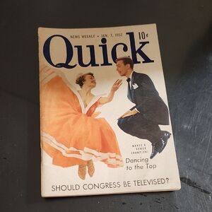 VINTAGE QUICK MAGAZINE with MARGE and GOWER CHAMPION on the COVER - JANUARY 1952
